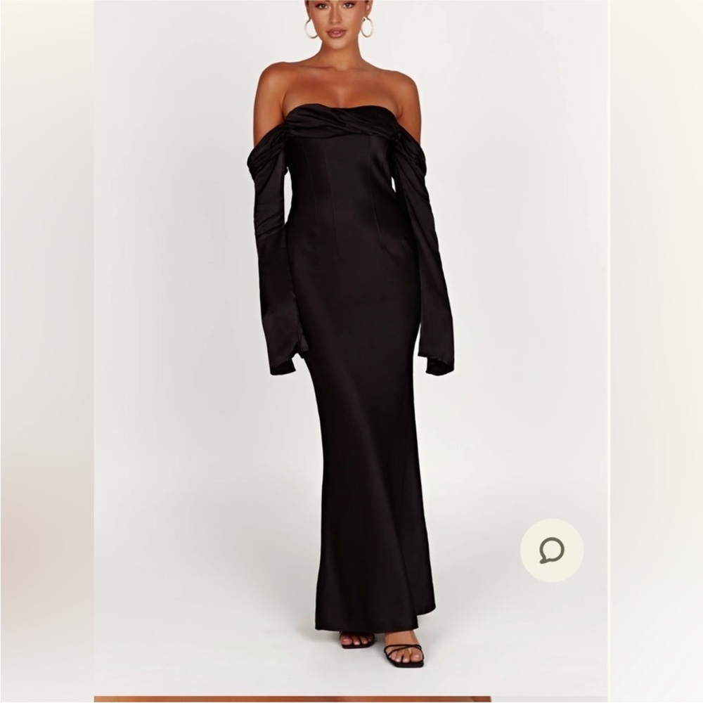 Meshki Giselle black off the shoulder maxi dress XS